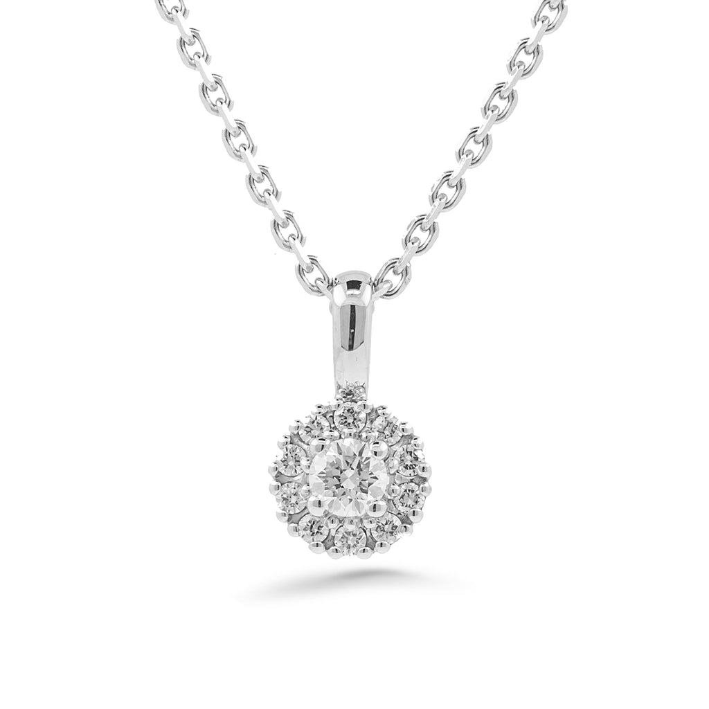 Silván halo timanttiriipus 0,23ct, 14K valkokultaa, Silván timanttikorut - Silván - Laatukoru