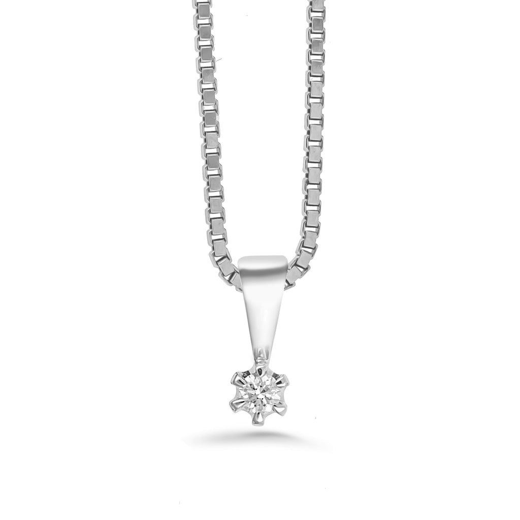 Silván timanttiriipus 0,05 ct, 14K valkokultaa, Silván timanttikorut - Silván - Laatukoru